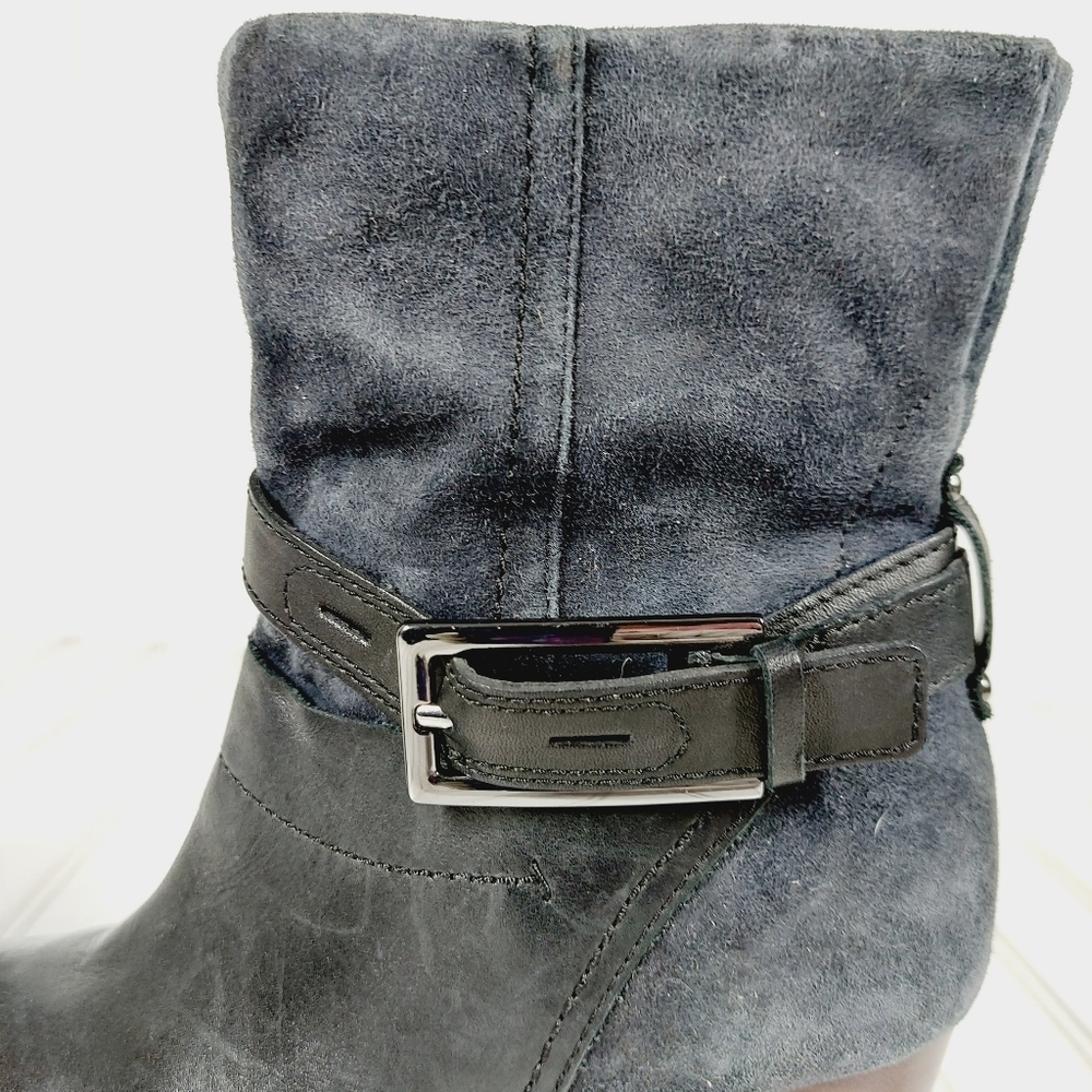 Clarks Kacia Garnet  Women's Boots - Black Leather/Navy Suede E199 - Picture 8 of 16